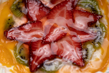 Strawberry Kiwi cake stock photo