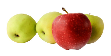 Set of color apples isolated on white background
