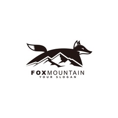 Fox mountain logo template design
