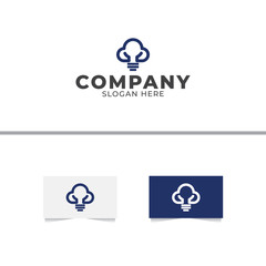 Cloud Lamp Logo Design Template