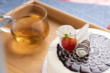 White chocolate cake stock photo