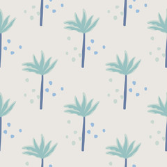 Tropical palm tree seamless pattern. Tropic backdrop. Abstract contemporary modern trendy vector illustration.
