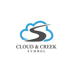 illustration of cloud and river icon