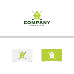 Home Golf Logo Design Vector Template