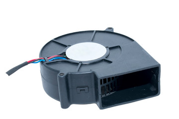 Black Brush less 12v DC Air blower white background