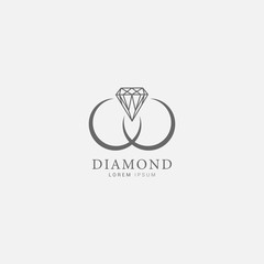 Jewelry and Diamond icon logo concept design template