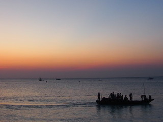 Fototapeta premium Beautiful sunsets and ships, Nungwi, Zanzibar, Tanzania