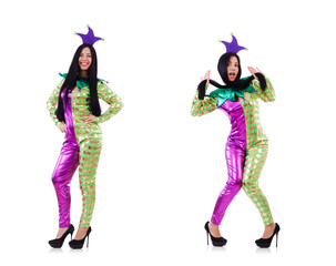 Obraz premium Woman clown isolated on white