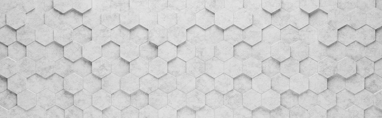 Gray Hexagon Tiles 3D Pattern Background