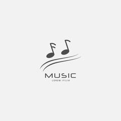 Music icon logo concept design vector template. Musical note logo vector