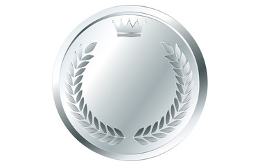 月桂冠と王冠のアルファベットコイン 無地