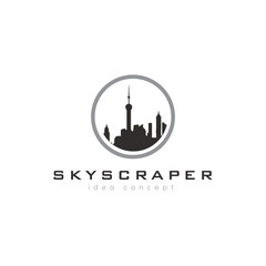 Skyscraper Logo, Building Silhouette, Skyscraper Photography, Concept Logo Design