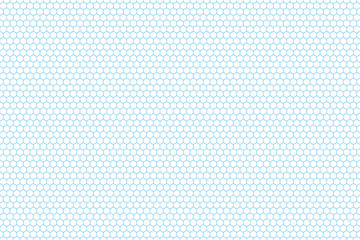 Honeycomb Grid tile seamless background or Hexagonal cell texture. in color white with border blue.