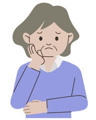 困っている年配女性。