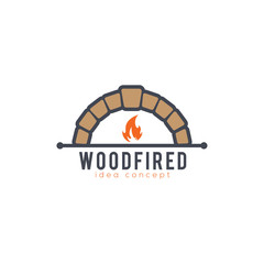 Creative Firewood Oven and Woodfired Concept Logo Design Template