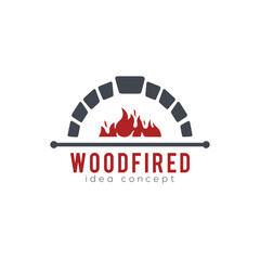 Creative Firewood Oven and Woodfired Concept Logo Design Template