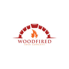 Creative Firewood Oven and Woodfired Concept Logo Design Template