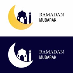 Ramadan Mubarak logo template in 2 variation colour for business flyer, banner, etc in flat illustration vector