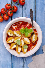 Pasta stuffed with ricotta and spinach