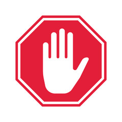 Obraz premium Hand Stop Icon. Vector Prohibition Sign.