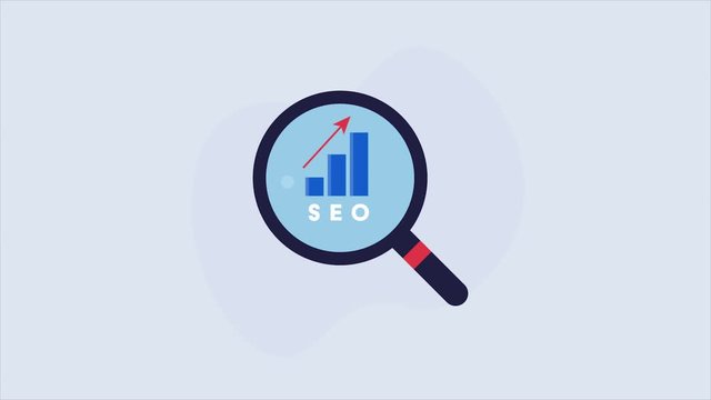2d animation concept of SEO traffic analysis. 4k, video clip.