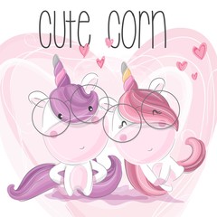 Cute animal cartoon animal unicorn illustration for kids