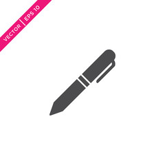 Pen Icon, Vector in Glyph Style