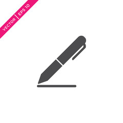 Pen Icon, Vector in Glyph Style