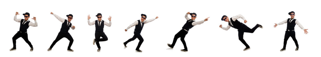 Funny young man isolated on white