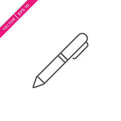 Pen Icon, Vector in Glyph Style