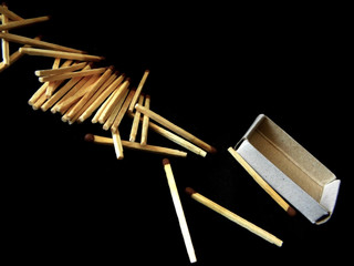 Wood matches for cooking at home and in nature