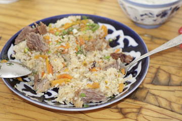 Asian dish of rice and meat - palau.