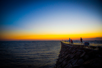 Sunset over the sea