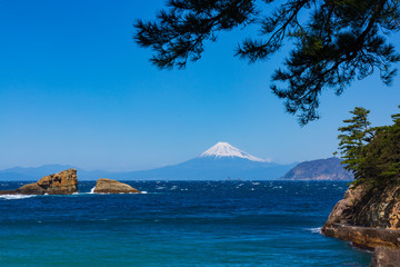 雲見海岸からの富士山