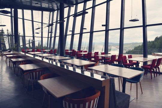 Empty restaurant indoor during coronavirus