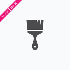 Paint Brush Icon, Vector in Outline Style