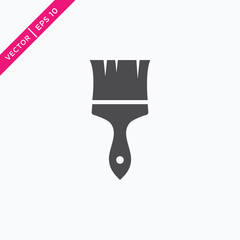 Paint Brush Icon, Vector in Outline Style