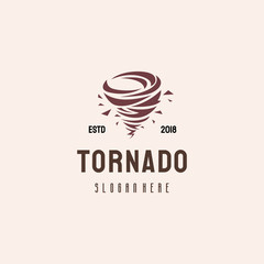 Tornado logo hipster retro vintage vector template, Typhoon Logo template concept