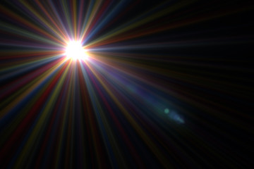 Abstract Natural Sun flare on the black background, flare light transition, effects sunlight, lens flare