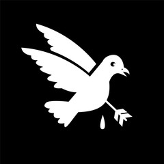 the white  bird was hit by an arrow silhouette vector