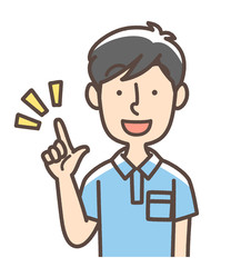 Obraz premium ポロシャツ 男性 介護職など