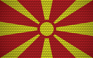 Abstract flag of Macedonia made of circles. Macedonian flag designed with colored dots giving it a modern and futuristic abstract look.