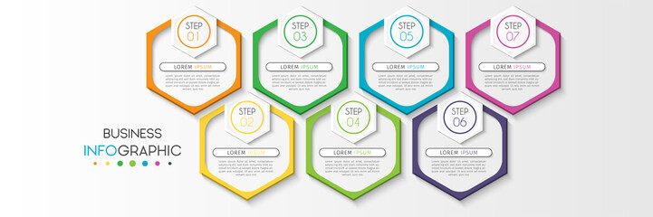 Business infographic element with options, steps, number vector template design