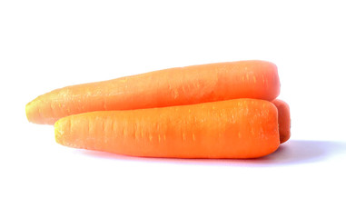 fresh carrots isolated on white background