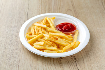 French fries, fried potatoes, snack on the table, fast food
