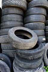 Obraz premium stack of old tires