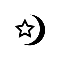 Moon And Star Icon Design Vector Template