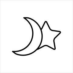 Obraz premium Moon And Star Icon Design Vector Template