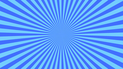 Abstract starburst background with blue rays. Banner vector illustration.