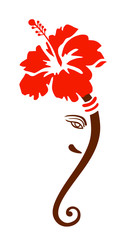 Vector illustration of Floral God Ganesha